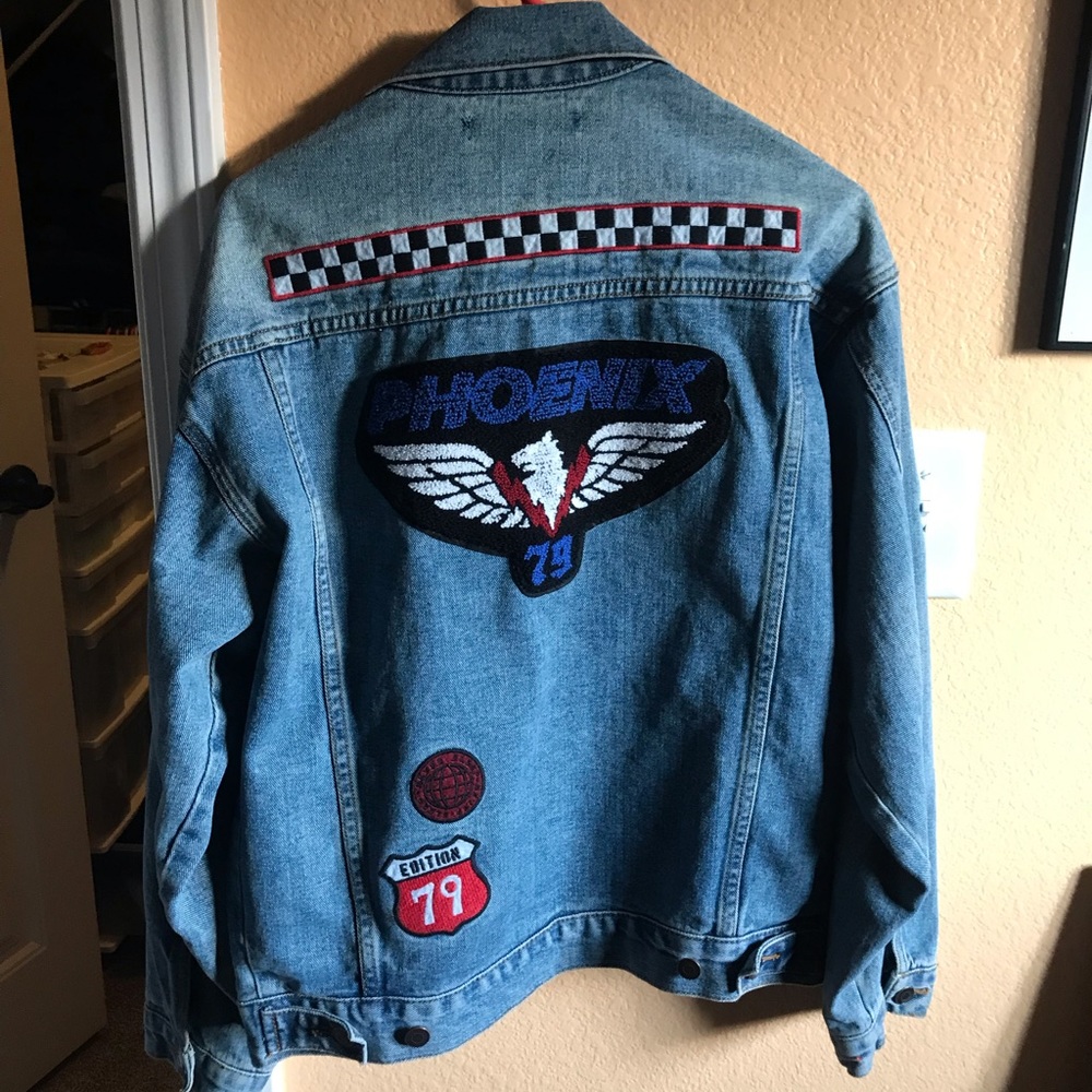 Forever 21 Embroidered and Patched Jean Jacket
